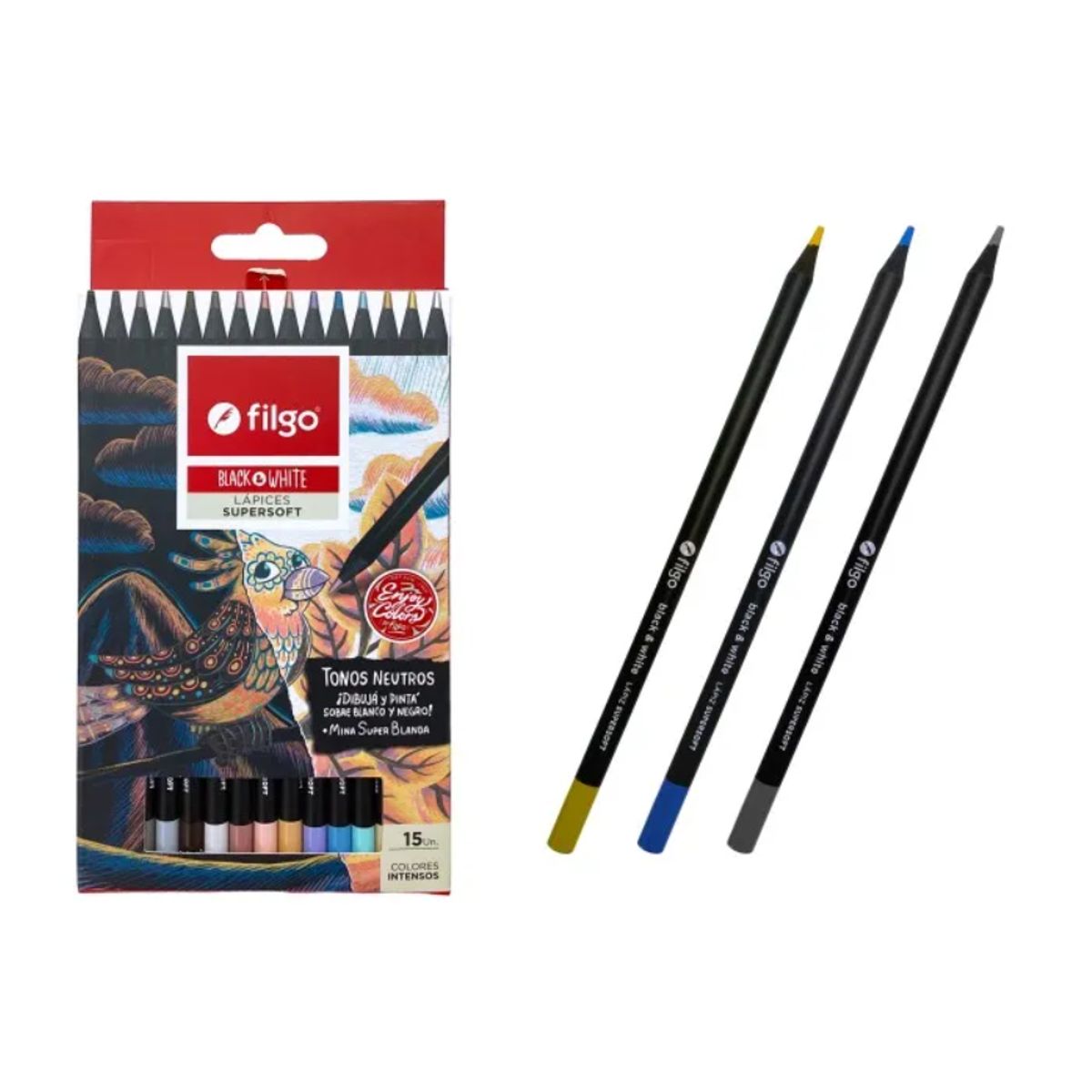 FILGO - LAPICES DE COLORES DE MADERA  ESTUCHE  15 NEUTRO