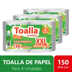 GENERICO - Toalla XXL Hogar 6x150 mts. Prepicada. extra Absorbente