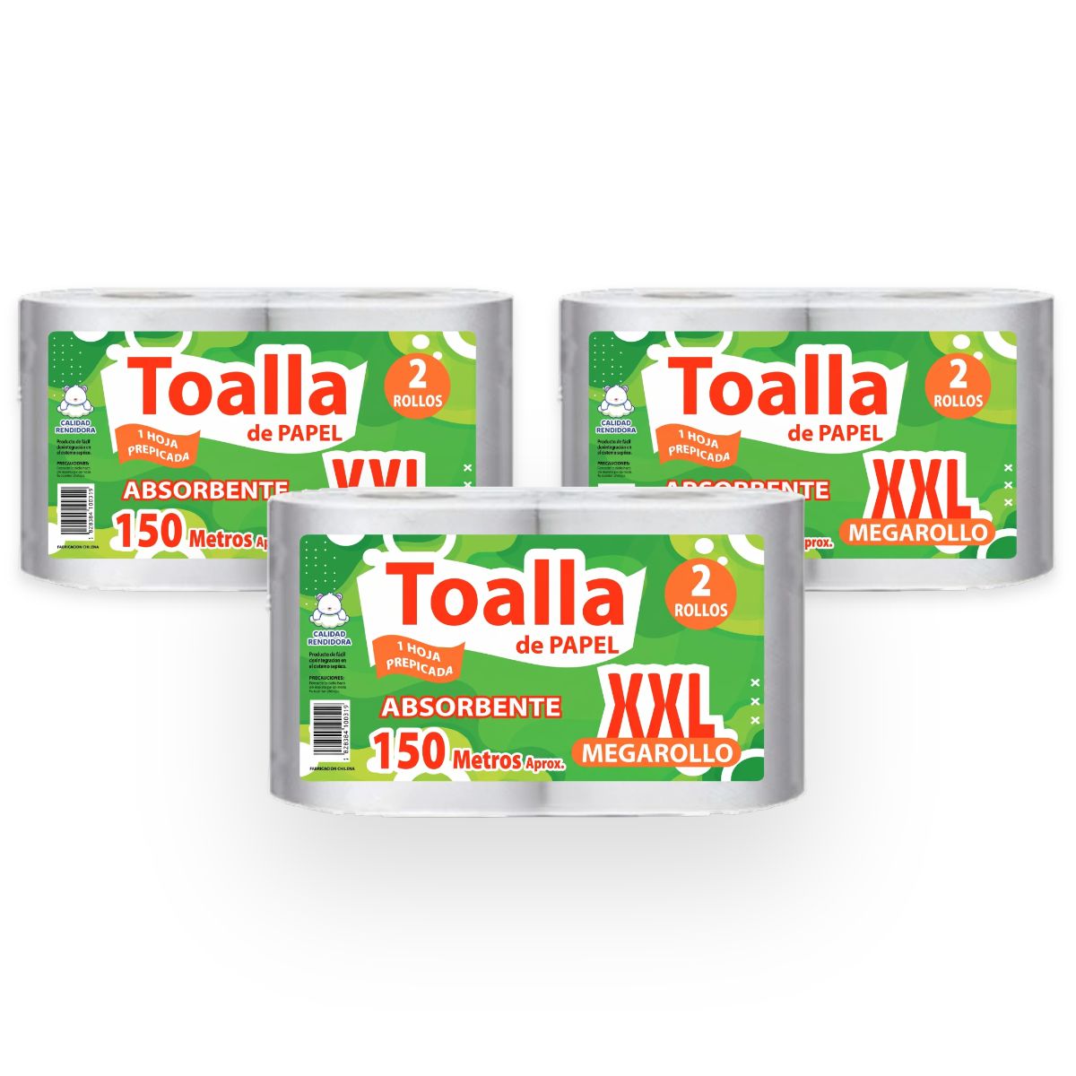 GENERICO - Pack 6 Toallas XXL Hogar 150 mts. Prepicada. extra Absorbente