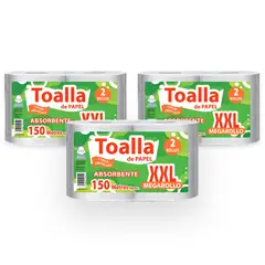 GENERICO - Pack 6 Toallas XXL Hogar 150 mts. Prepicada. extra Absorbente