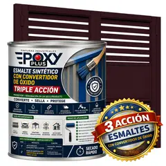 EPOXY - ESMALTE SINTETICO - CONVERTIDOR OXIDO - 1-8 GALÓN - ROJO NEGRO