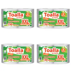 GENERICO - Pack 8 Toallas XXL Hogar 150 mts. Prepicada. extra Absorbente