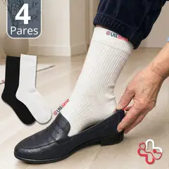 UTILISIMO - Pack 4 Pares Calcetines Diabéticos Hombre Algodón Suave Colores Surtidos Protección