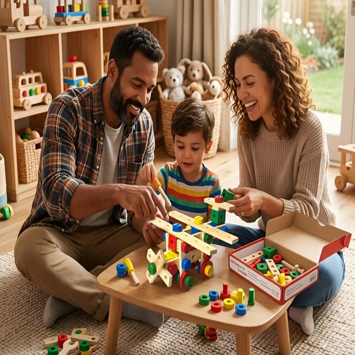 GENERICO - Juguete Educativo Montessori De Madera Kit Construcción 3D