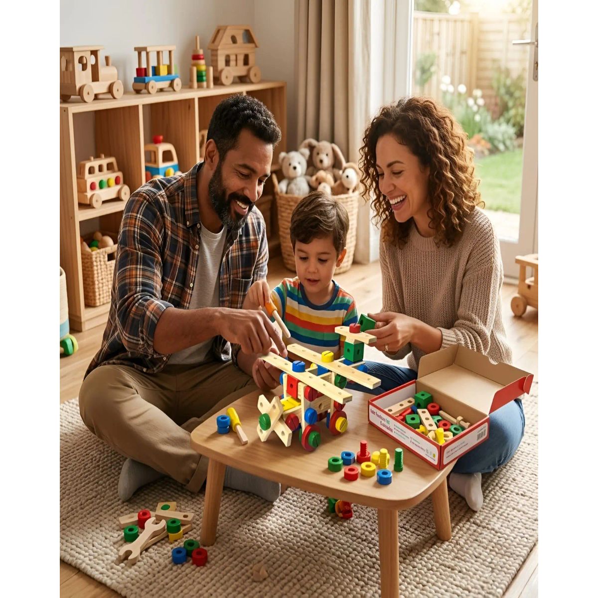 GENERICO - Juguete Educativo Montessori De Madera Kit Construcción 3D