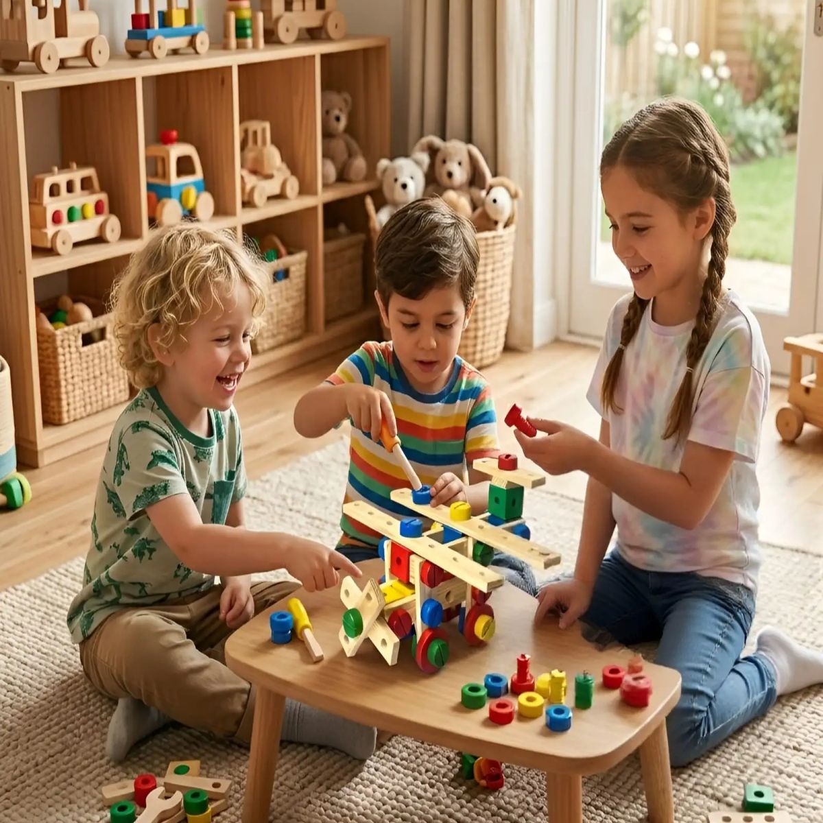 GENERICO - Juguete Educativo Montessori De Madera Kit Construcción 3D