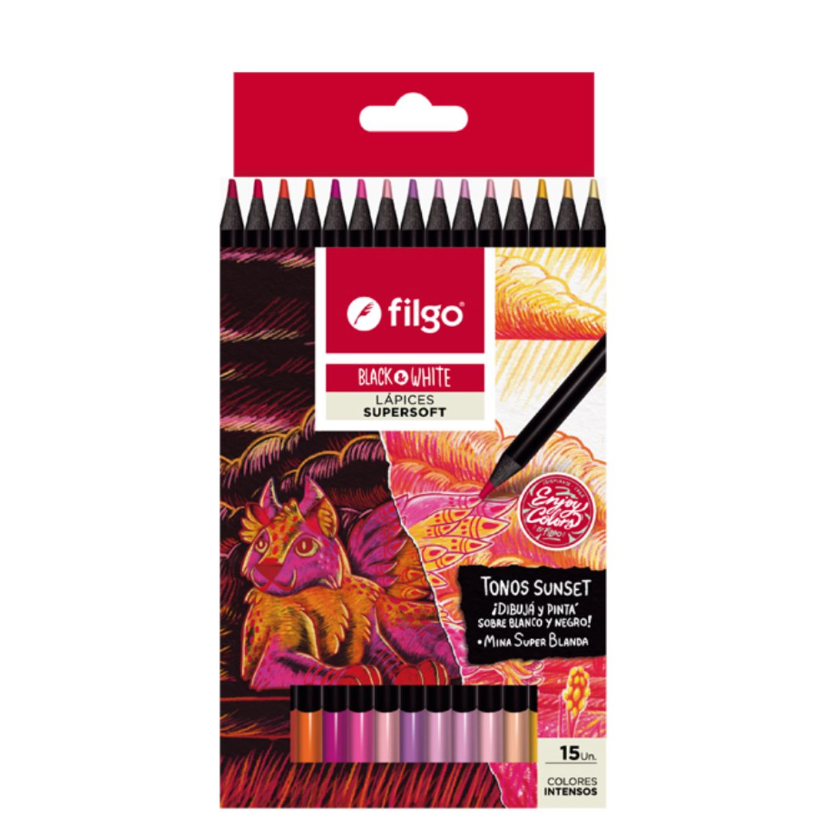 FILGO - LAPICES DE COLORES DE MADERA ESTUCHE  15 SUNSET