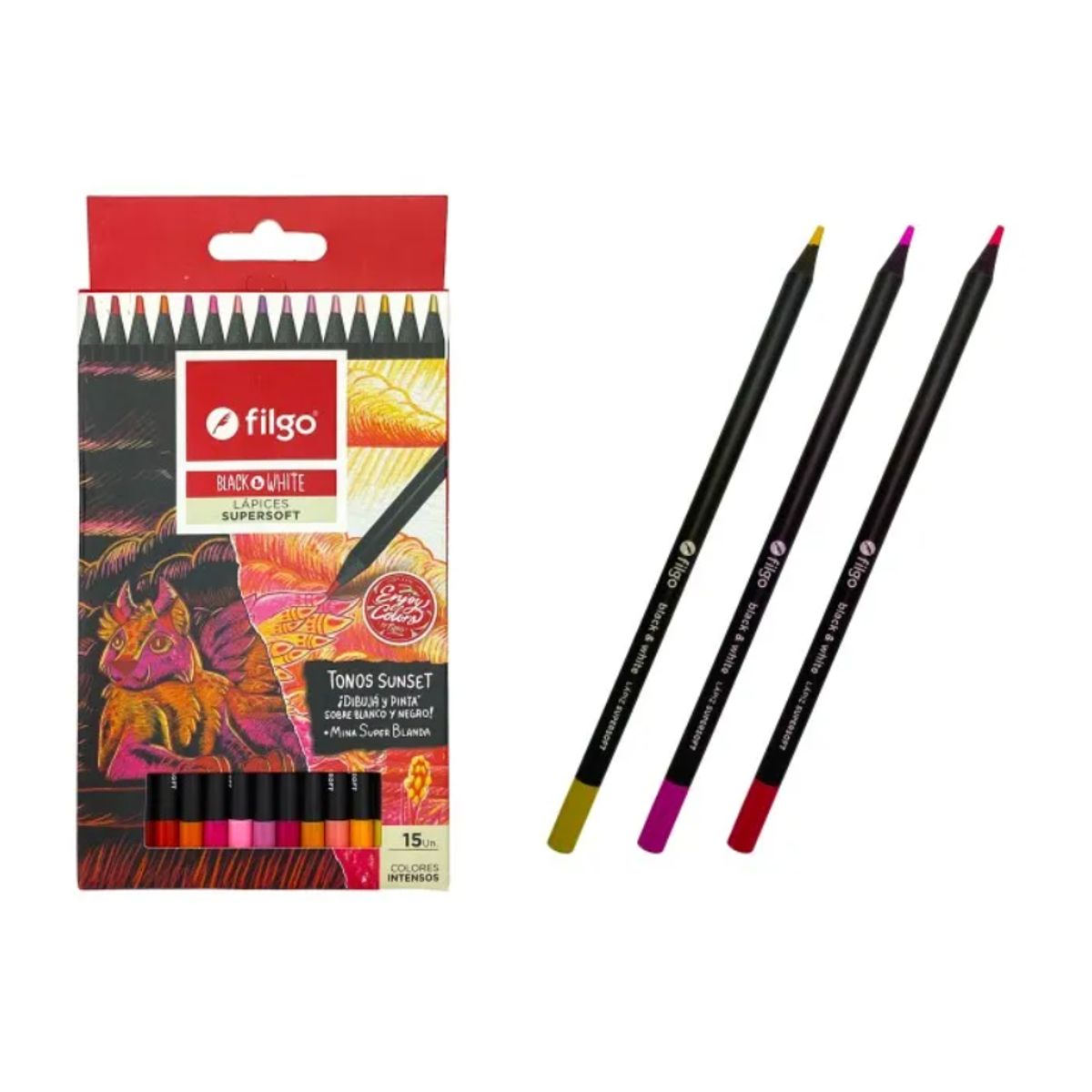 FILGO - LAPICES DE COLORES DE MADERA ESTUCHE  15 SUNSET
