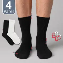 UTILISIMO - Pack 4 Pares Calcetines Diabéticos Hombre Algodón Suave Colores Surtidos Protección