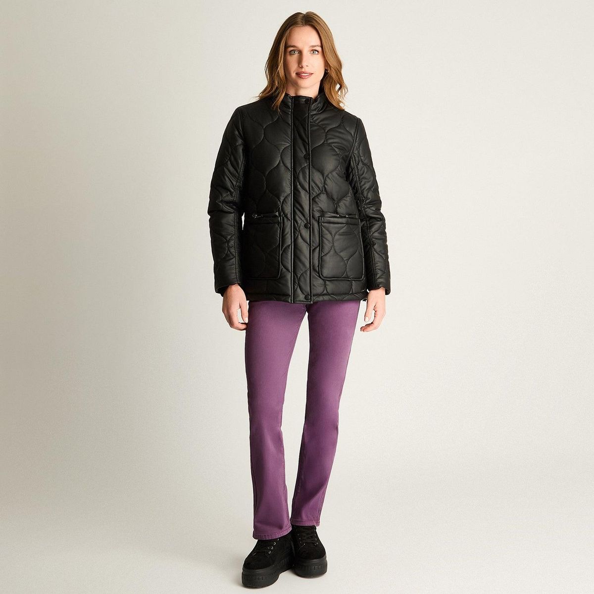 LORENZO DI PONTTI - Chaqueta Eco cuero Quilted Negro