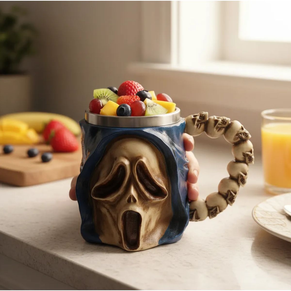GENERICO - Tazón Taza De Cráneo Vikingo Tazón Cerveza Acero Inoxidable
