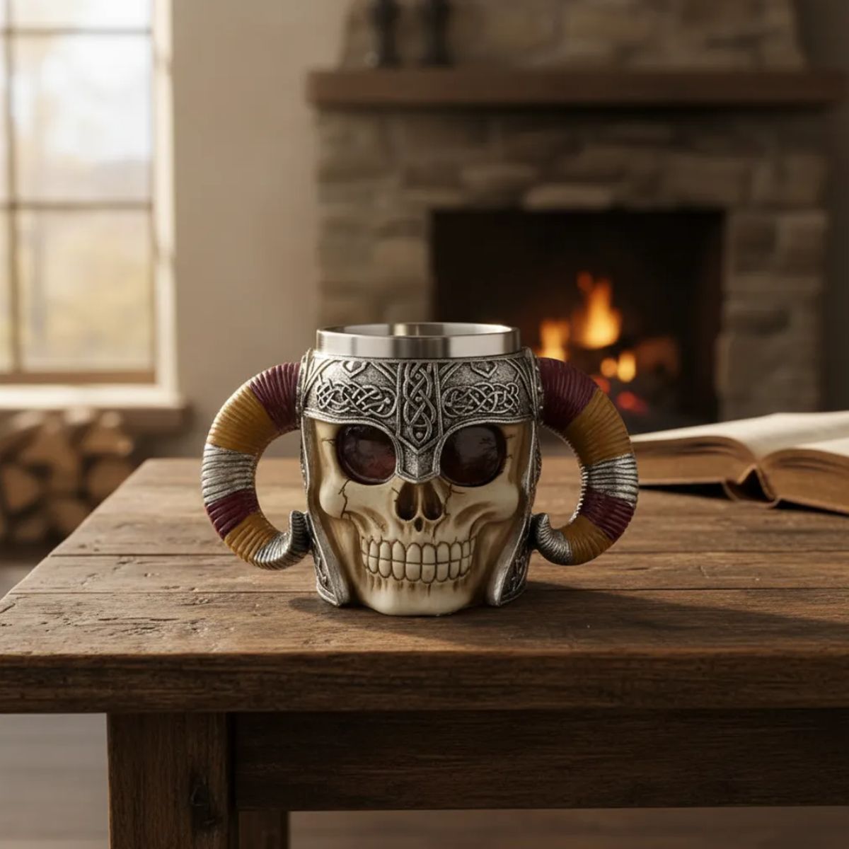 GENERICO - Tazón Taza De Cráneo Vikingo Tazón Cerveza Acero Inoxidable