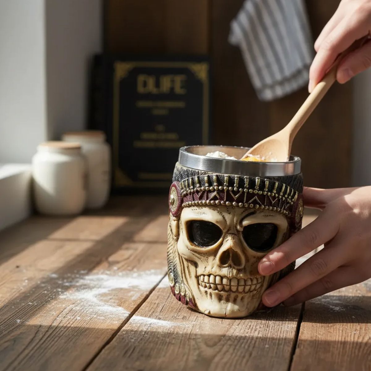 GENERICO - Tazón Taza De Cráneo Vikingo Tazón Cerveza Acero Inoxidable
