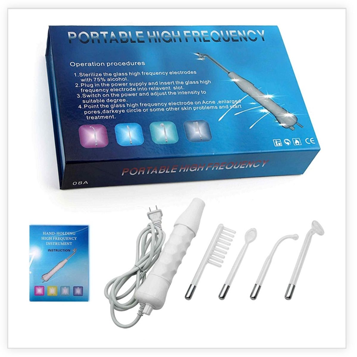OEM - Alta Frecuencia Facial Antiacné y Manchas 4 Electrodos