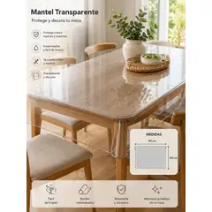 GENERICO - Mantel Transparente Pvc Protector Mesa 90x183 Impermeable