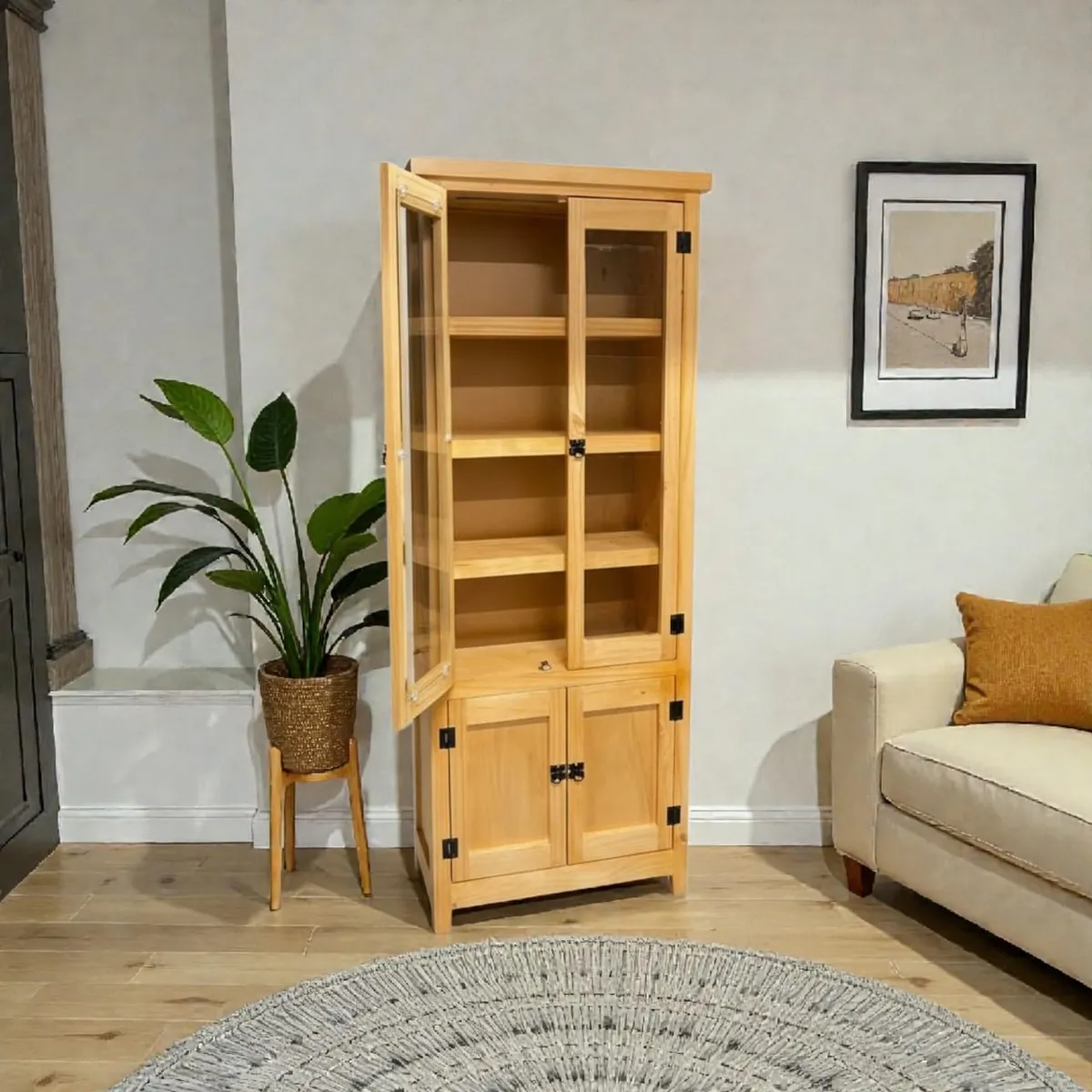 MGR MUEBLES - VITRINA DE COLOR MIEL MGR MUEBLES