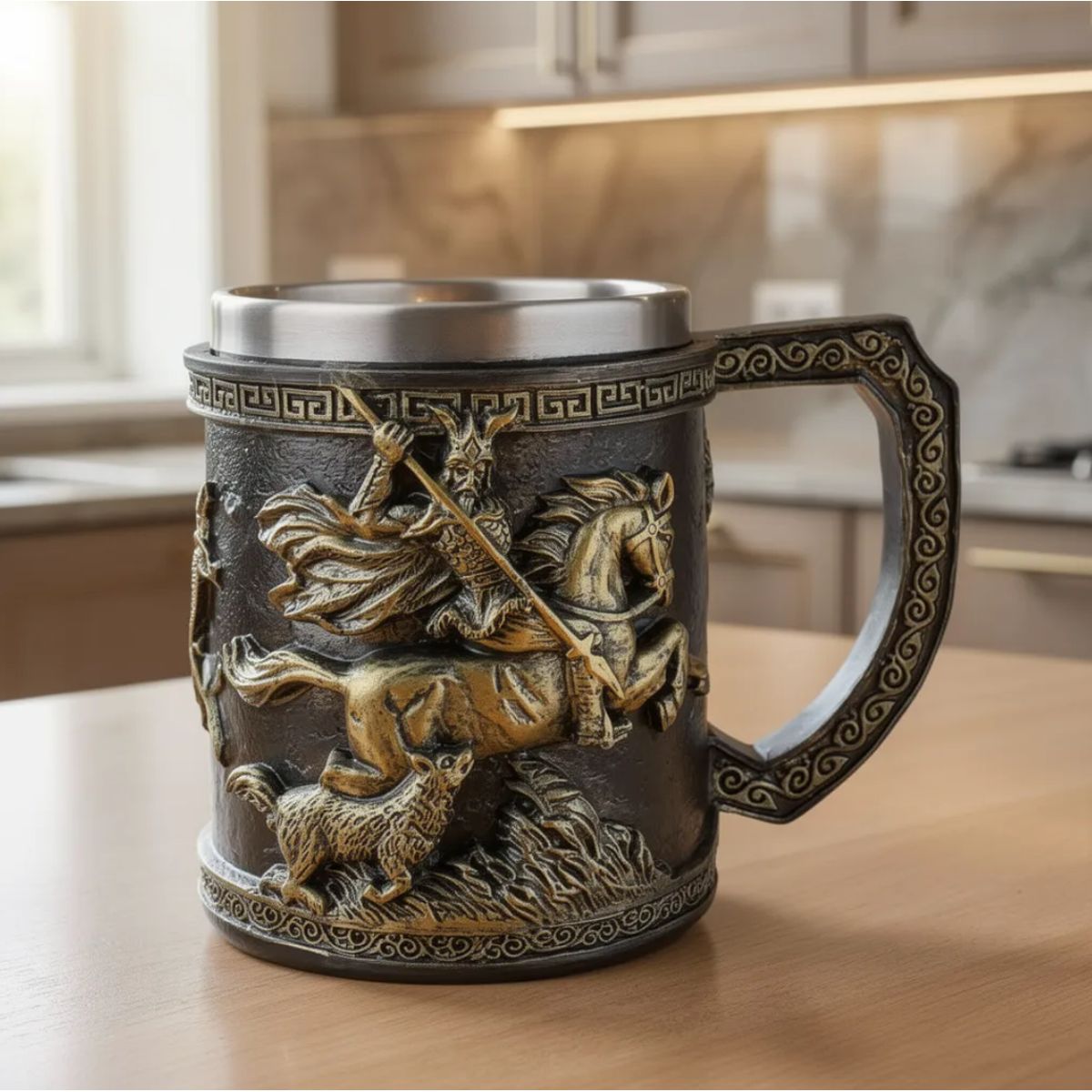 GENERICO - Tazón Taza De Cráneo Vikingo Tazón Cerveza Acero Inoxidable