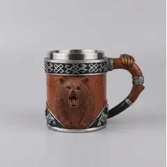 GENERICO - Tazón Taza De Cráneo Vikingo Tazón Cerveza Acero Inoxidable