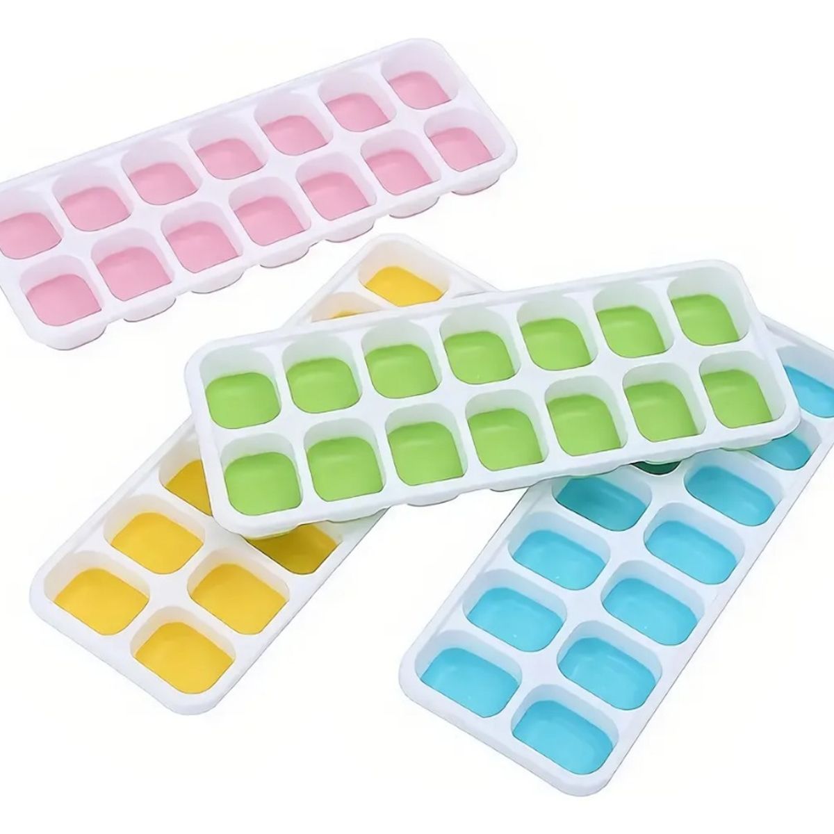 GENERICO - Pack 4 Molde Cubetera para Hielo con Base de Silicona Flexible