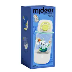 MIDEER - Botella Portátil Doble 590 ml – 4 Formas de Beber