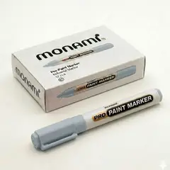 MONAMI - MARCADOR ÓLEO PLATEADO MARCA METAL CAJA 12UN