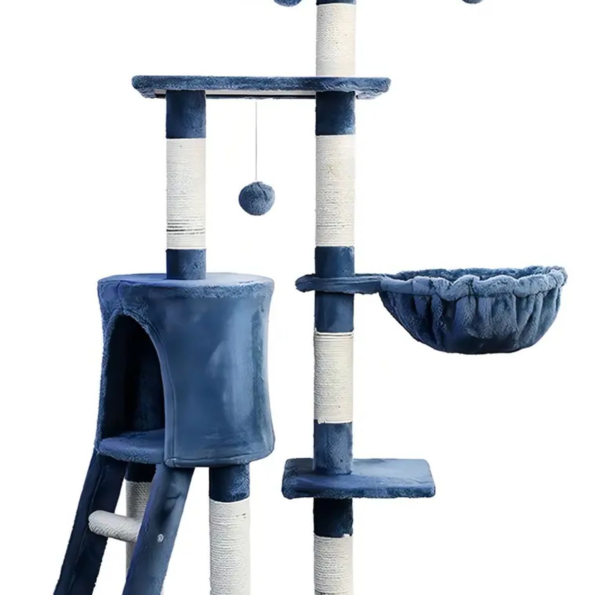 Rascador Torre Arbol Casa De Gato Terciopelo Juguete Gris, marca GENERICO - Foto 2