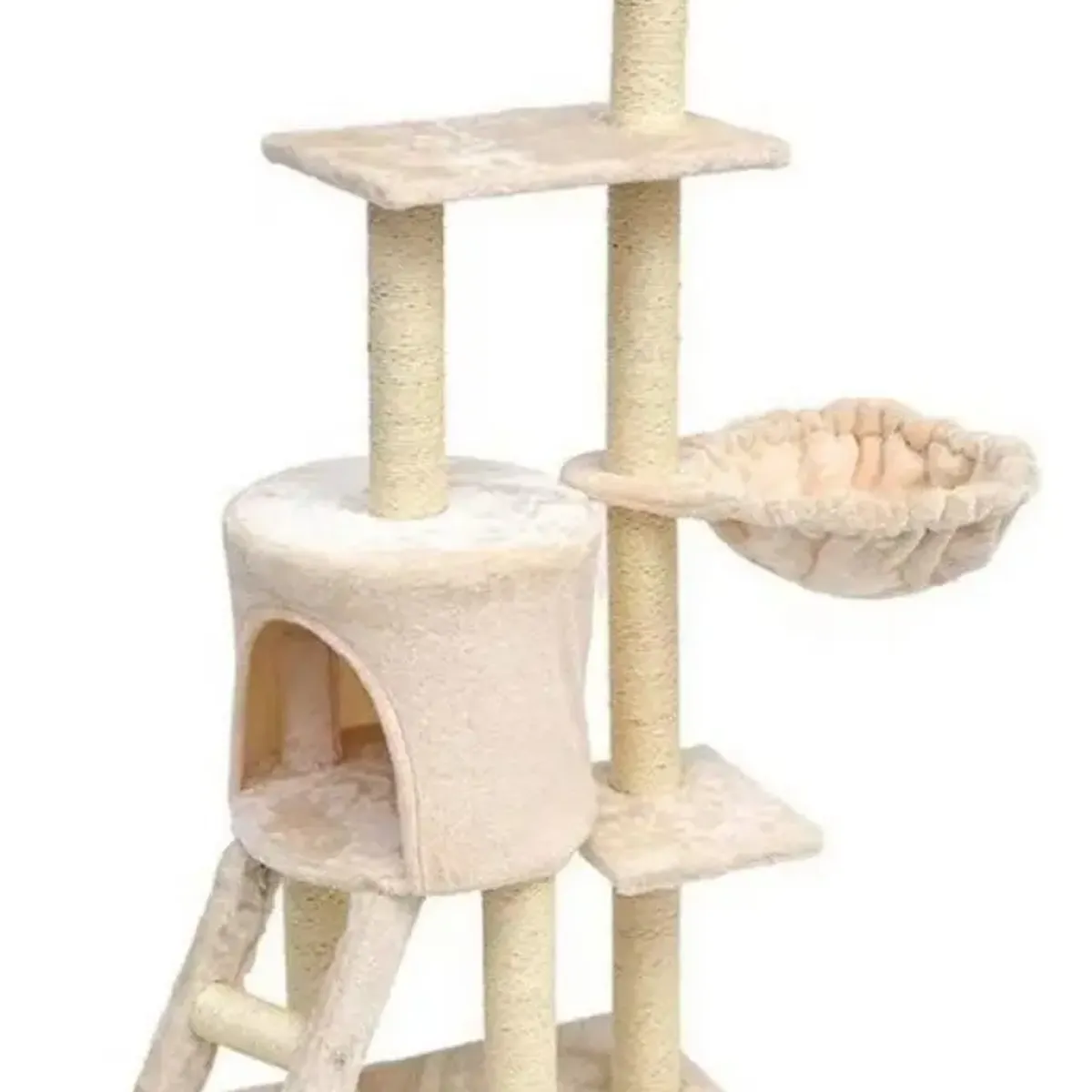 GENERICO - Rascador Torre Arbol Casa De Gato Terciopelo Juguete Gris