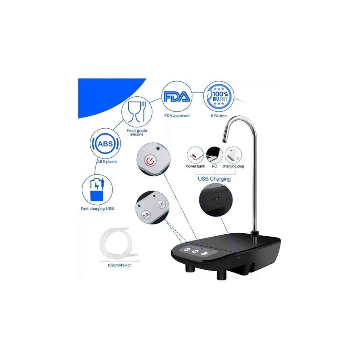 GENERICO - Dispensadores De Agua Dispensador Usb Bomba Dispensador Agua