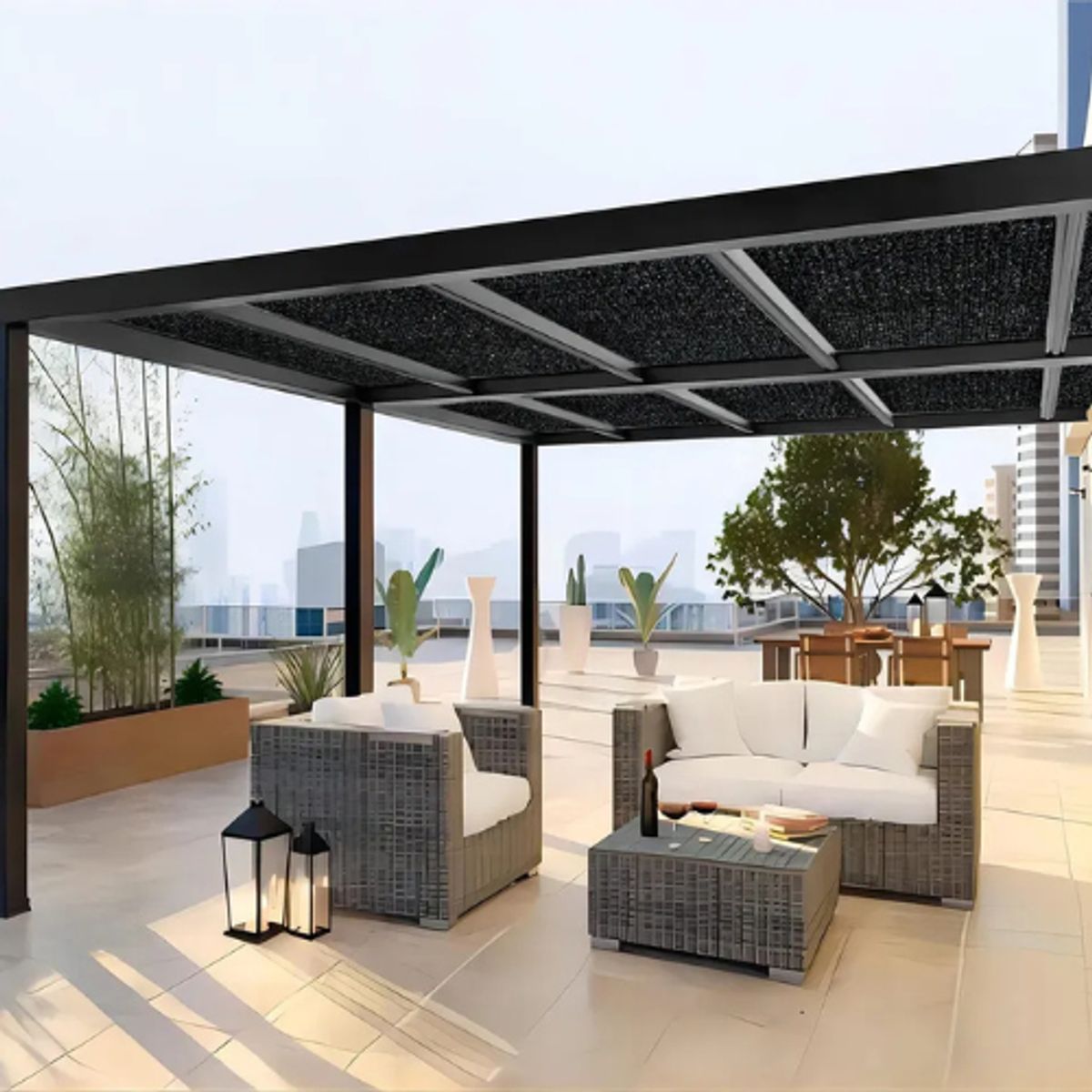 GENERICO - Malla para control de Sombra  90%  Techo Patio Terraza Jardin de 4x5m