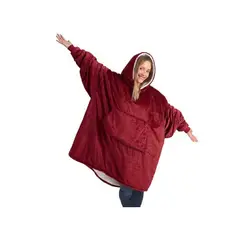GENERICO - MAXI POLERON SHERPA CON CHIPORRO Y CAPUCHA ROJO
