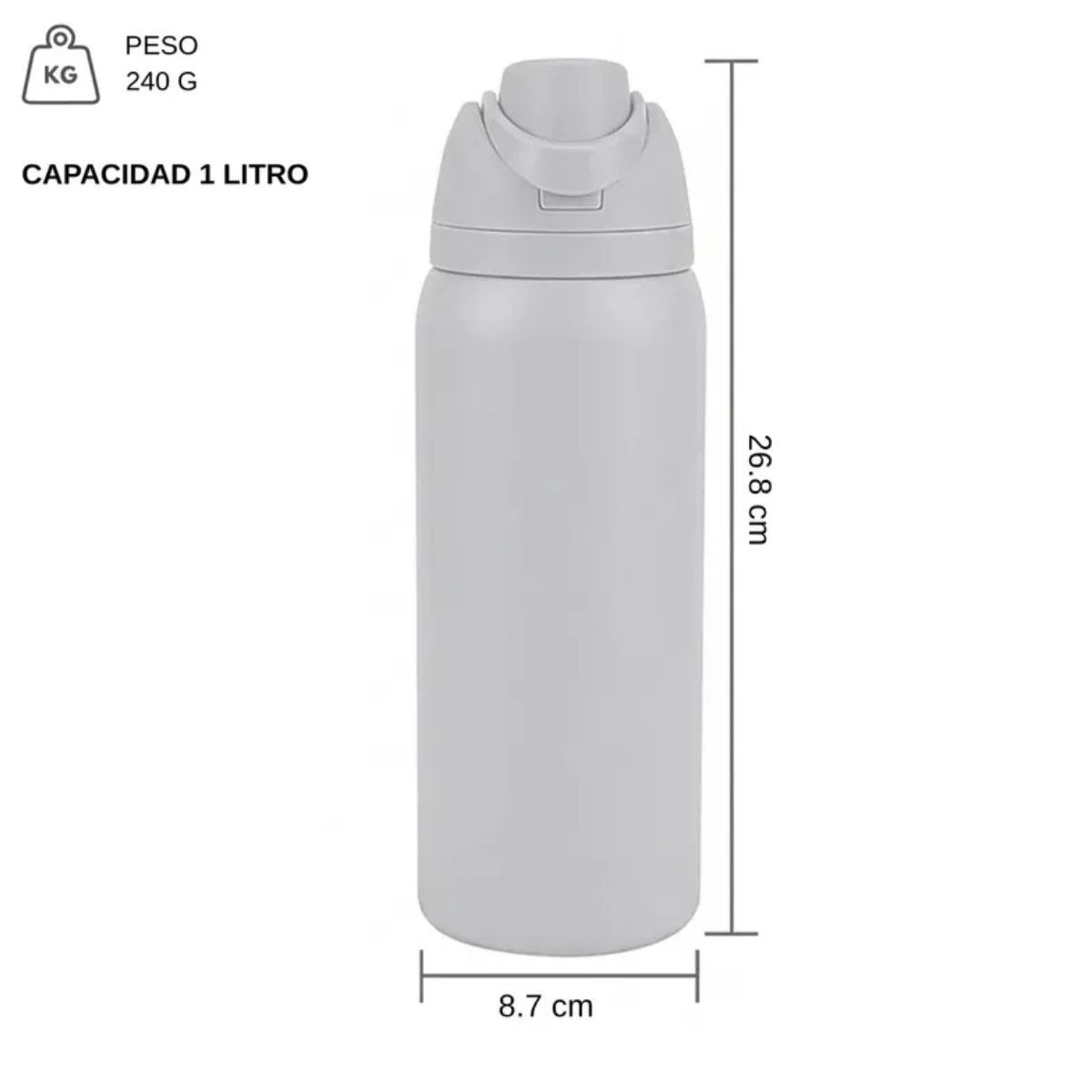 GENERICO - Botella De Agua Térmica 1 Litro Termo Acero Inoxidable Frío Calor Doble Aislamiento Libre Bpa BELUG