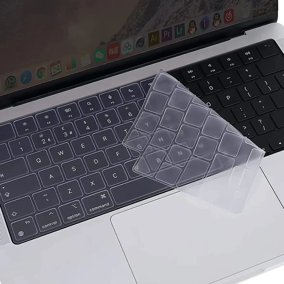 GENERICO - Cubre Teclado de Silicona para MacBook Air 13 A1932 Negro