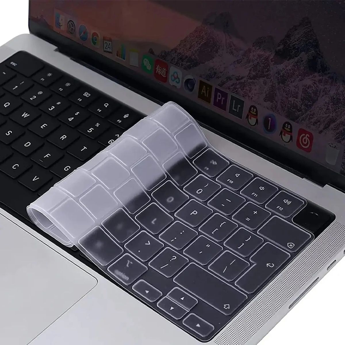 GENERICO - Cubre Teclado de Silicona para MacBook Air 13 A1932 Negro