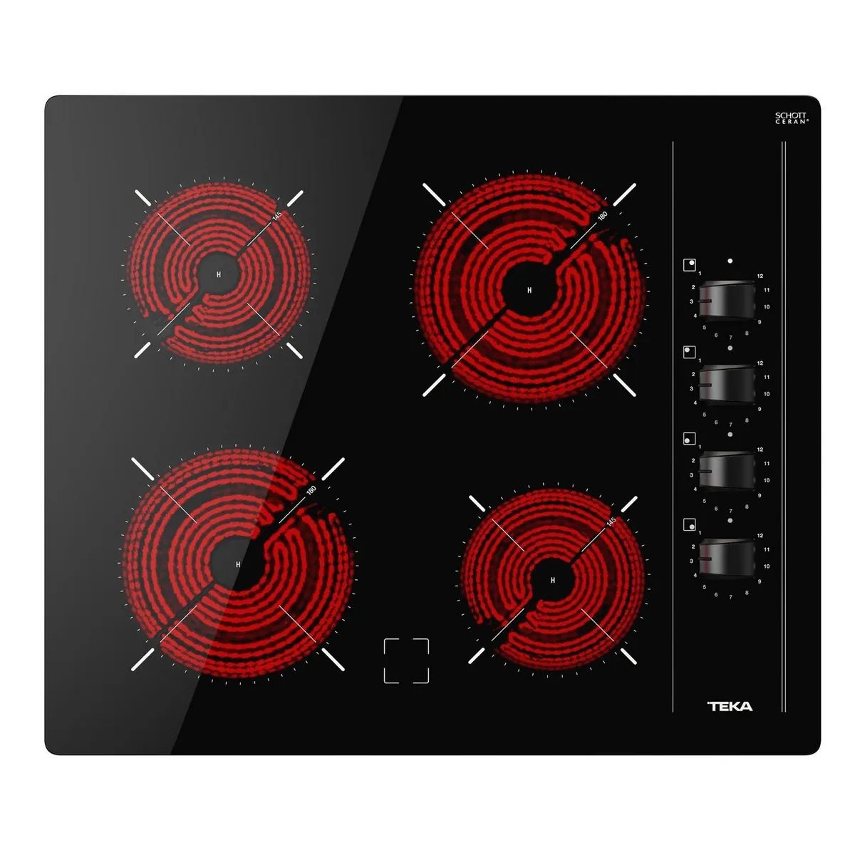 TEKA - Encimera Vitrocerámica 4 Platos Negro TBC-64000 XFL BK