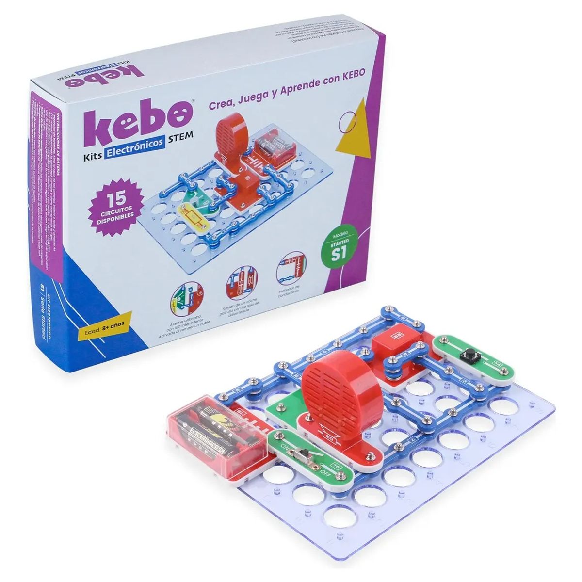 KEBO - Kebo Kit Electrónico Educativo Stem Started S1 15 Circuitos