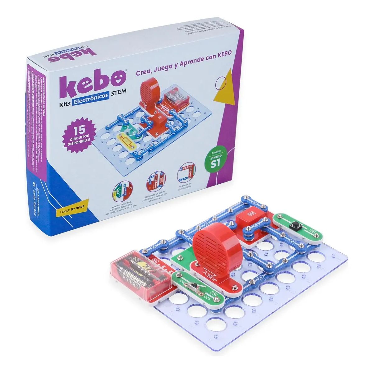 KEBO - Kebo Kit Electrónico Educativo Stem Started S1 15 Circuitos