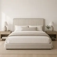 PAUZA - Respaldo Tapizado modelo Maqui rayas beige King