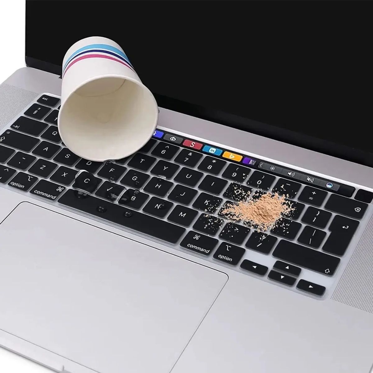 GENERICO - Cubre Teclado de Silicona para MacBook Air 15.3 M2 / M3 / M4 / M5 Negro