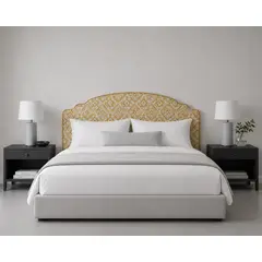 PAUZA - Respaldo Tapizado modelo Neruda texturizada amarillo 2 plazas
