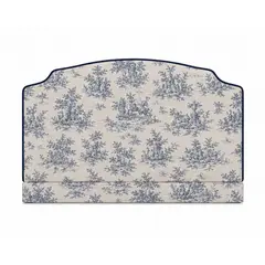 PAUZA - Respaldo Tapizado modelo Cóndor Toile de Jouy azul King