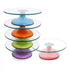 GENERICO - Bandeja Base Giratoria Plato de Vidrio para Tortas 30cm