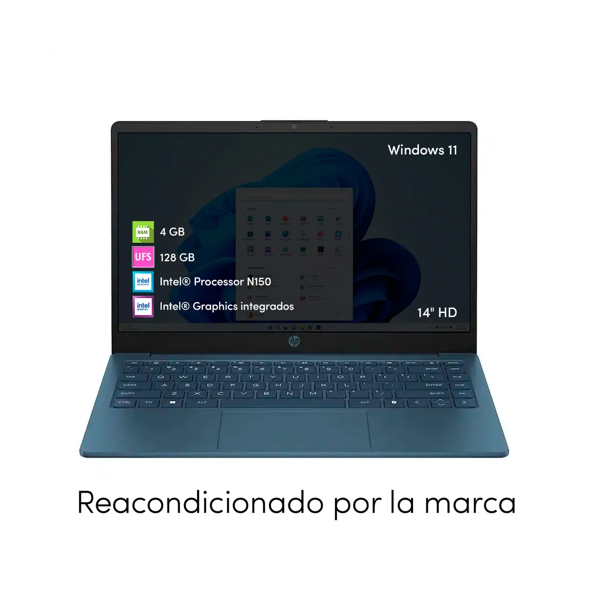 HP - Notebook HP Intel N150 4GB 128GB 14 HD Win11 Azul