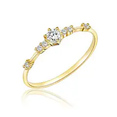 LUX JOYAS - Anillo Plata 925 Baño Oro Siete Brillitos