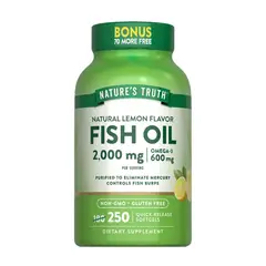 NATURE'S TRUTH - Omega 3 Fish Oil 2000 mg con esencia de limón - 250 Cápsulas Blandas Nature´s Truth