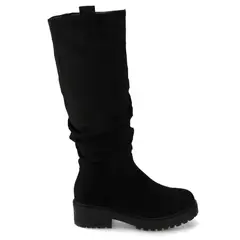NEW WALK - Bota Caña Alta Fruncida Negro