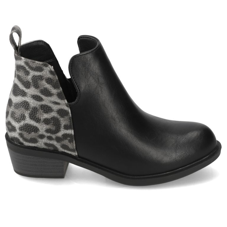 Botín Negro Animal Print