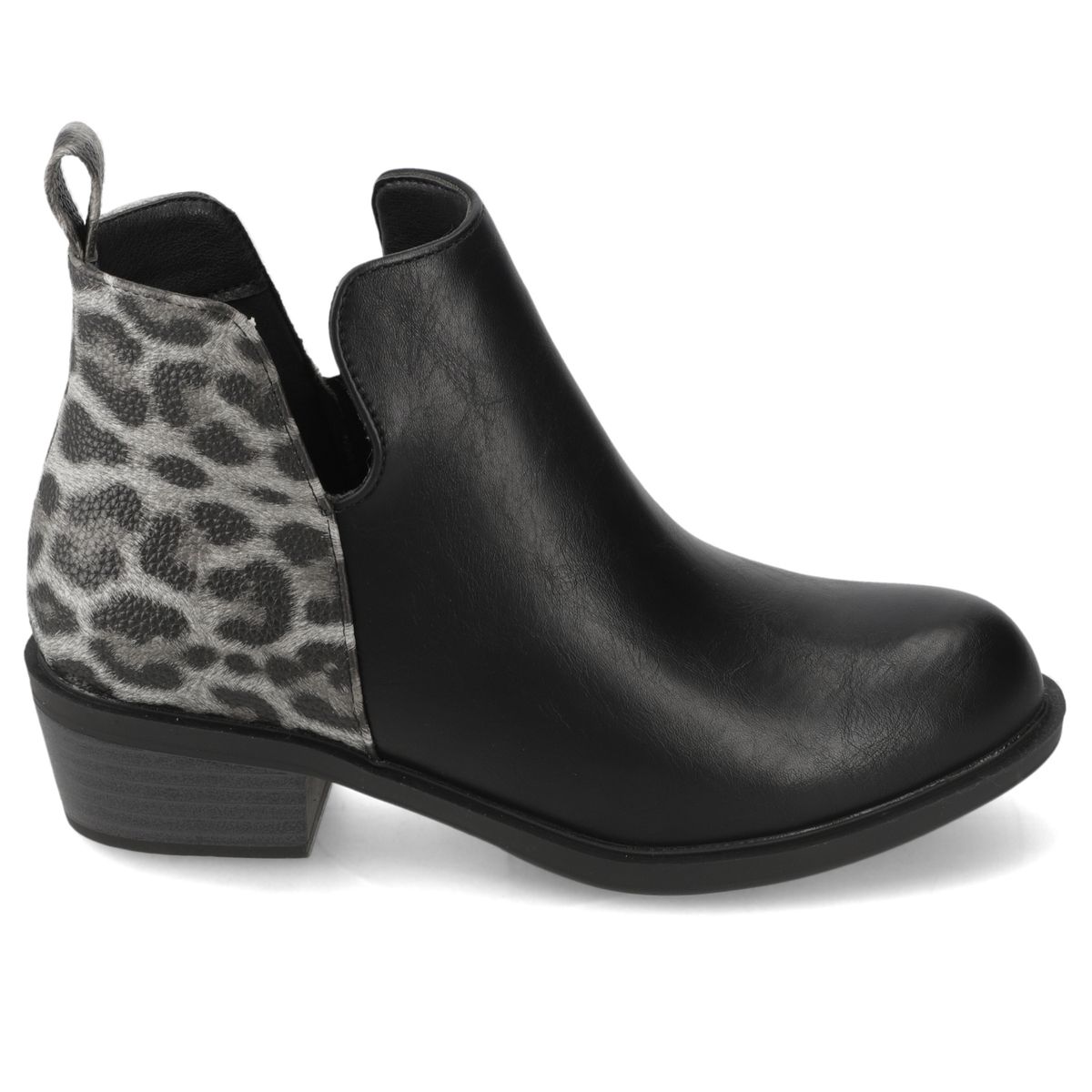 NEW WALK - Botín Negro Animal Print New Walk
