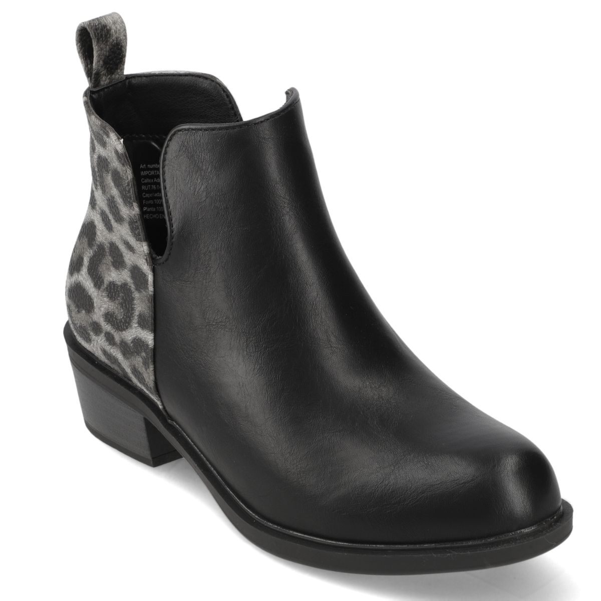 NEW WALK - Botín Negro Animal Print New Walk