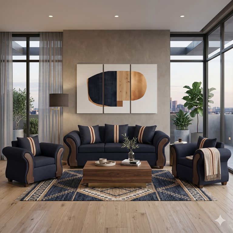 LIVING 3-1-1 MARSELLA Negro carbon