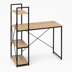SPACE HOME - Escritorio con Repisas Laterales 4 Niveles para Computador, Libros y Accesorios de Trabajo